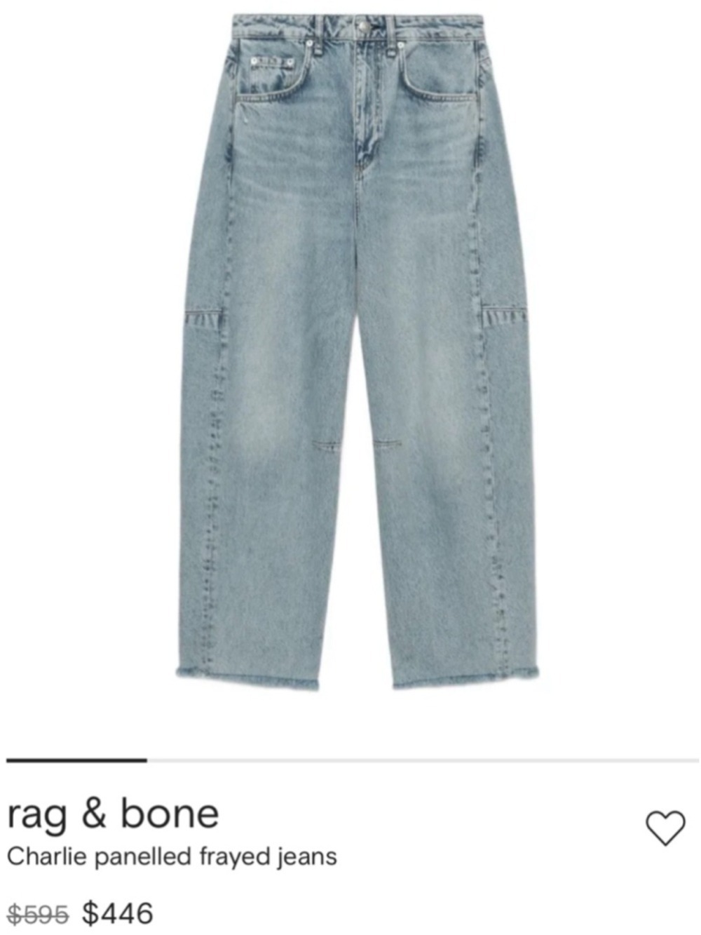 Rag and Bone Charlie Panelled Frayed Jeans Size 27 - Picture 6 of 15
